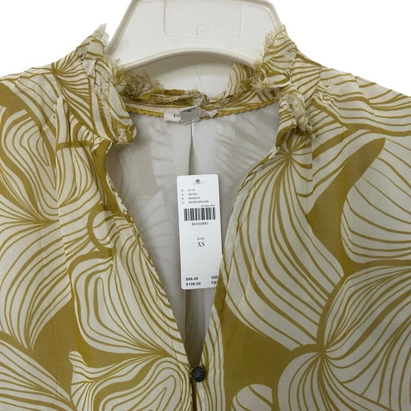 Pilcro Yellow and Cream Floral Blouse - Picture 4 of 10